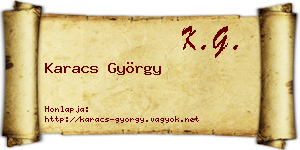 Karacs György névjegykártya