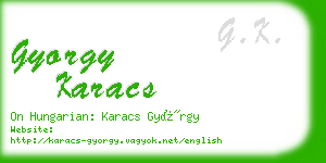 gyorgy karacs business card